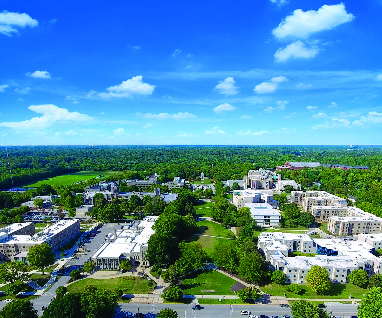 Aerial shot of Butler's campus