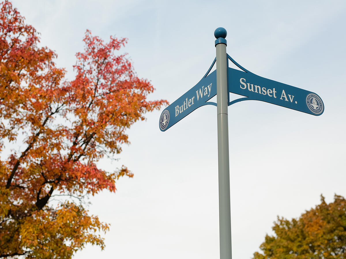Butler Way and Sunset Avenue intersection signs