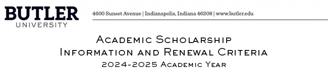 academic scholarship information and renewal criteria 2024 to 2025 academic year