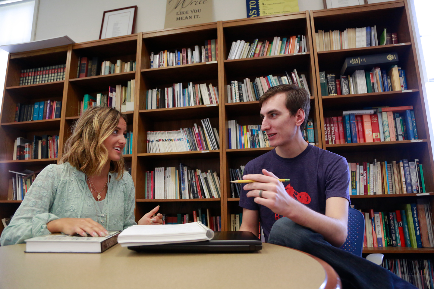 Peer tutors in the library