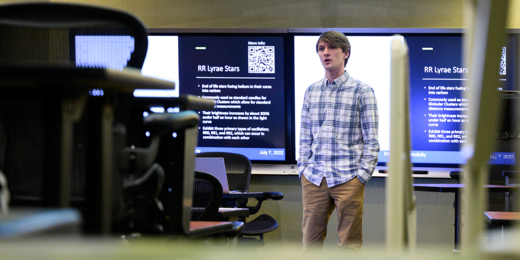 student presenting at butler summer institute