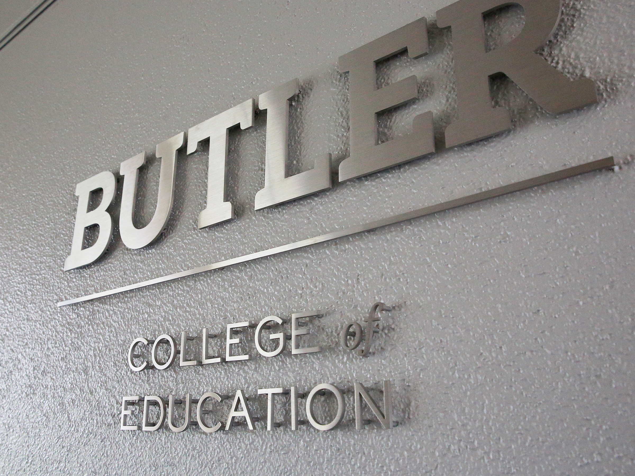 Butler College of Education sign