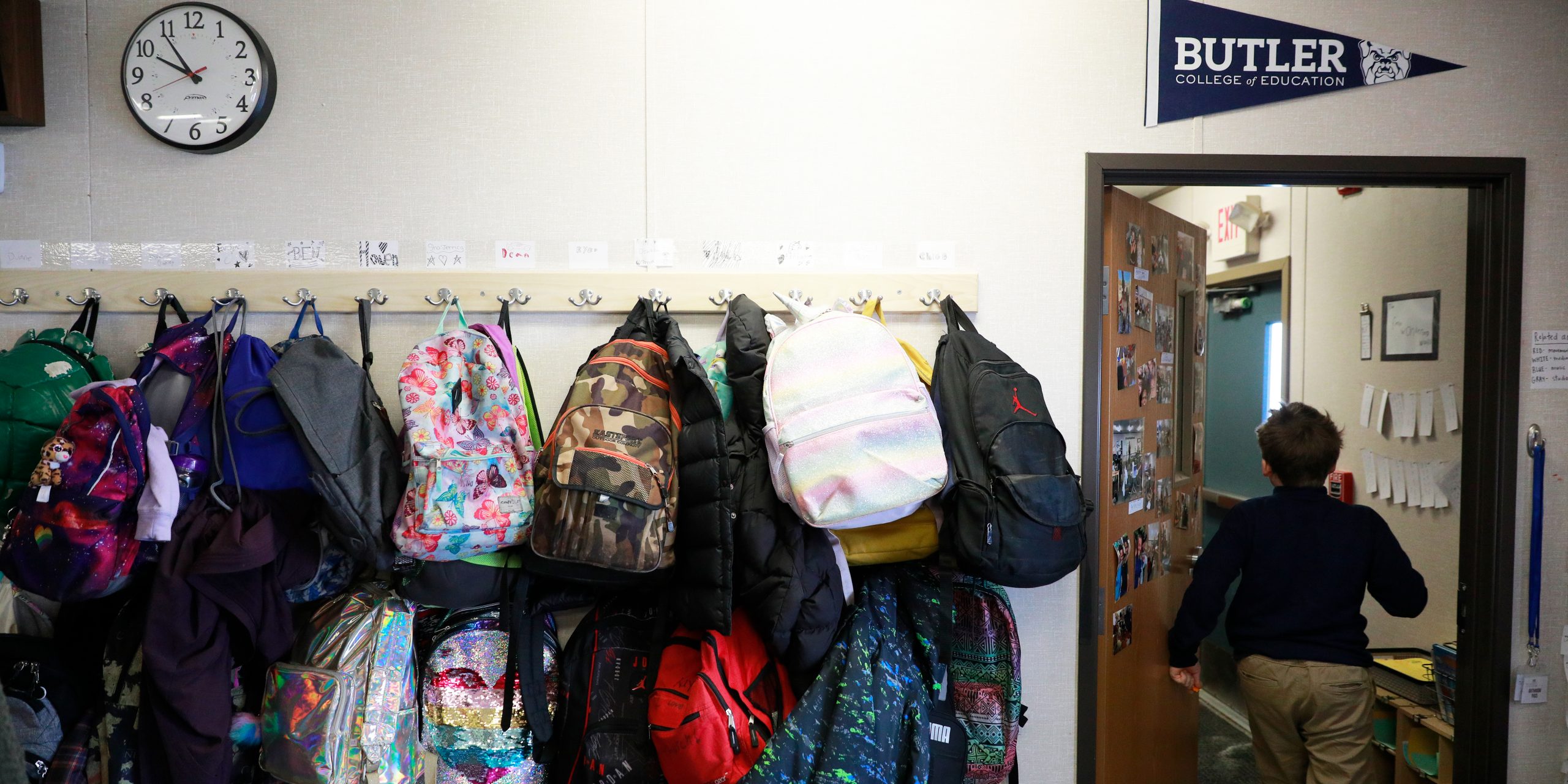 Backpacks at a Butler Lab School