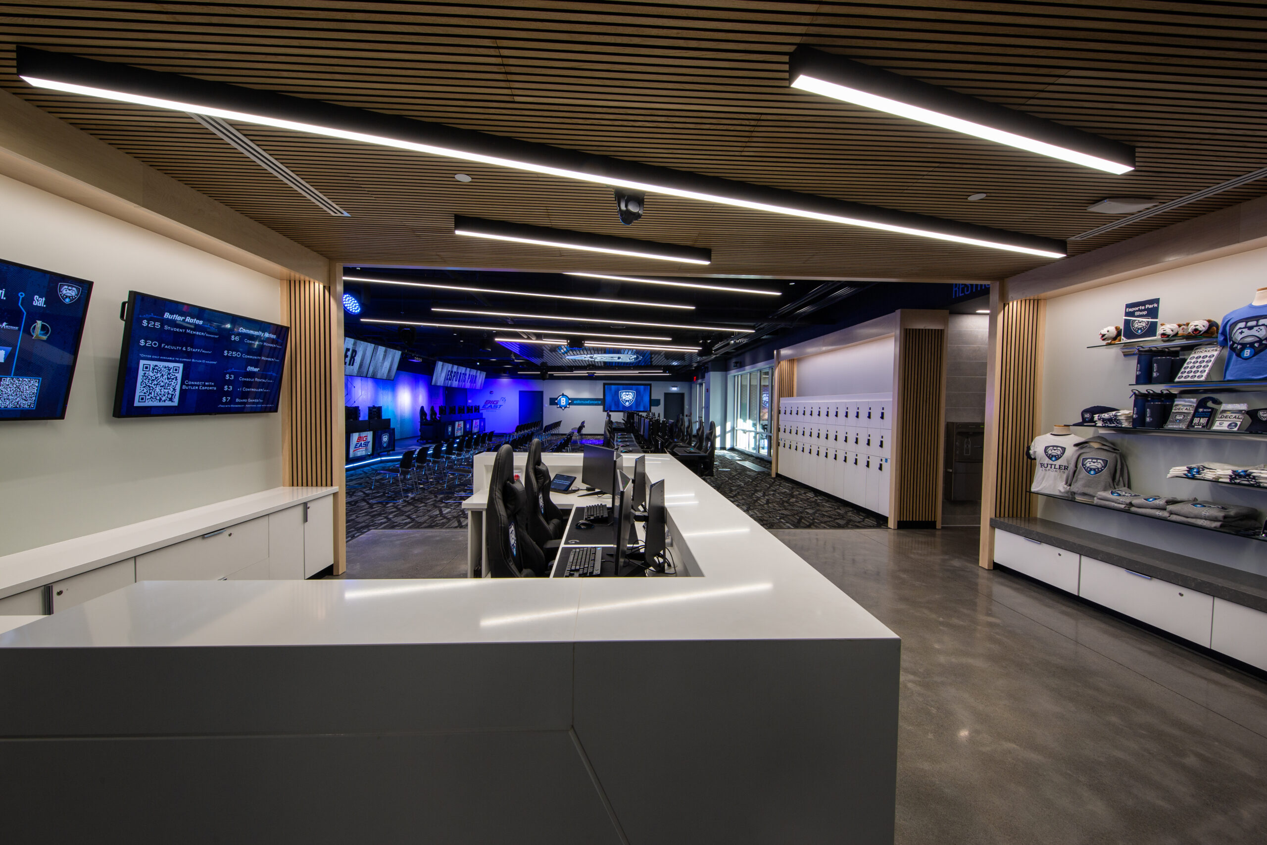 the lobby of the esports center