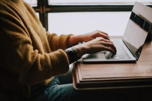 Person working on laptop