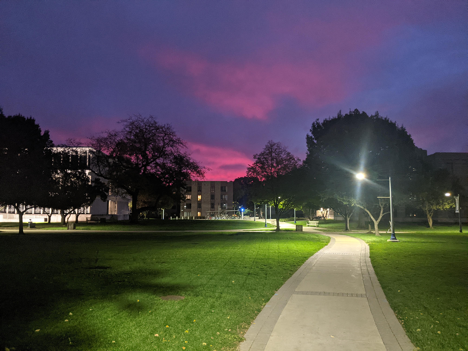 butler campus at night