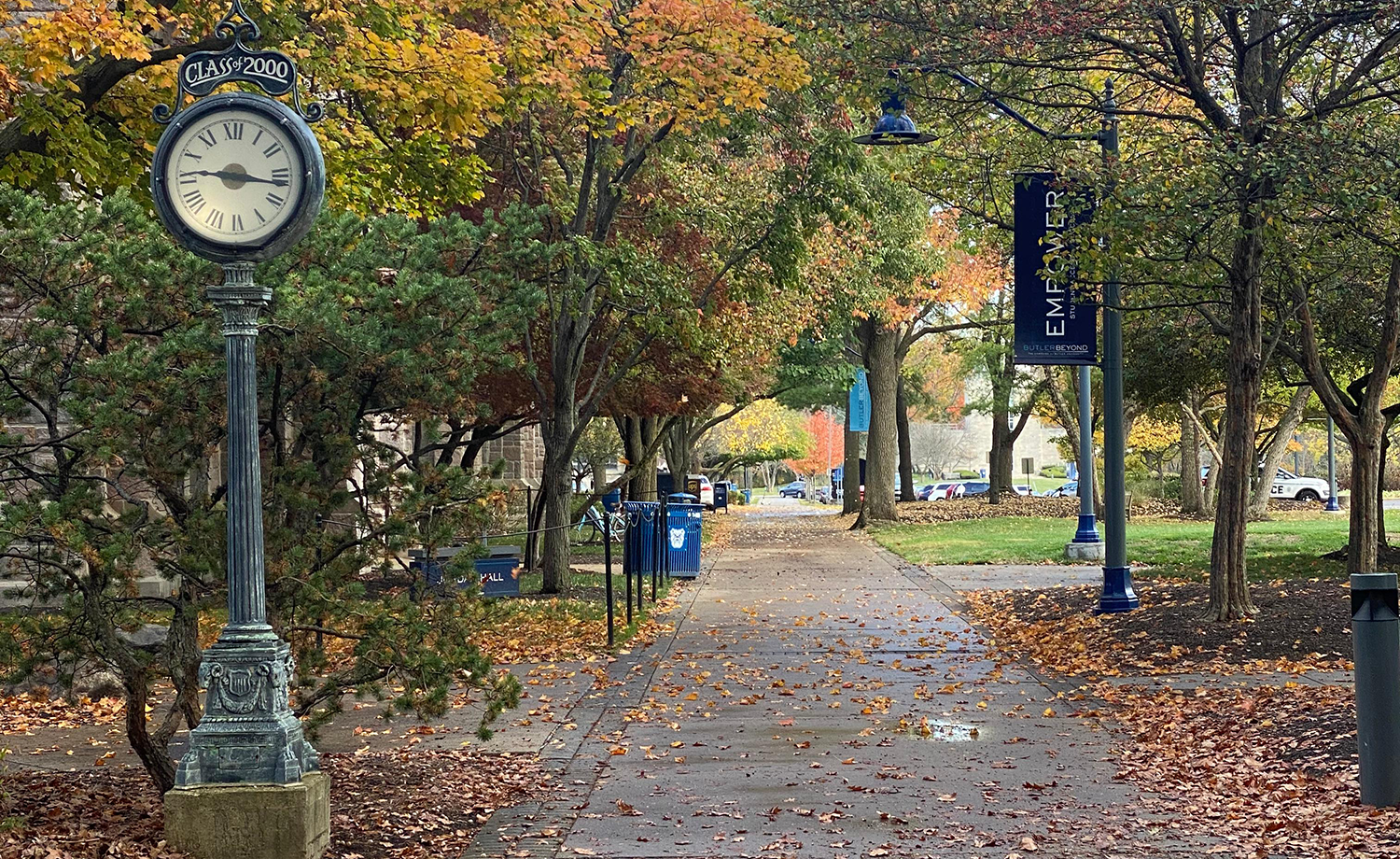 photo of campus including clock
