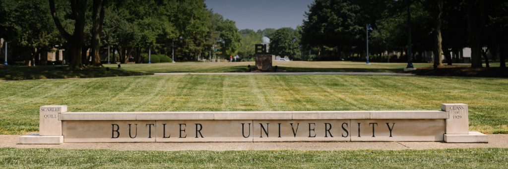 Butler University concrete sign