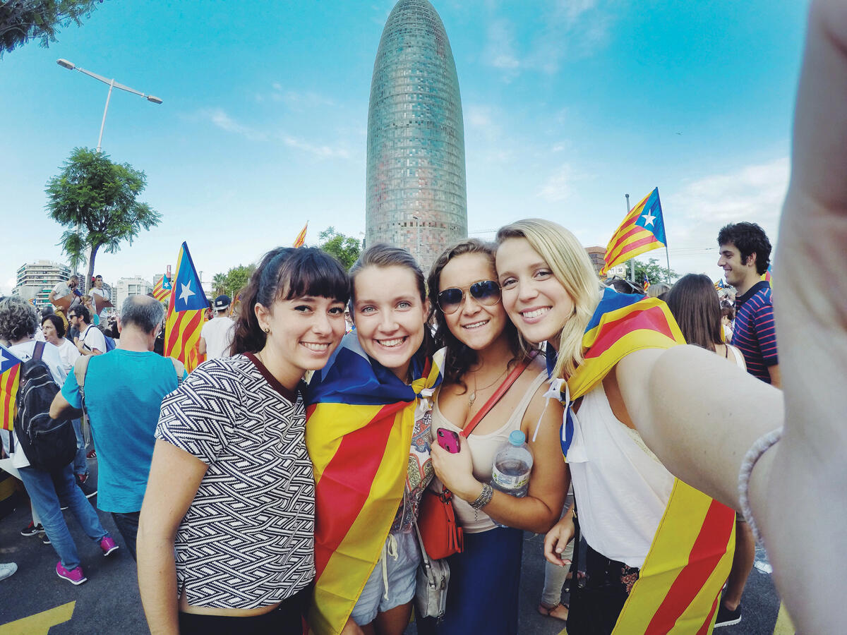 Molly Ray In Barcelona, Spain On Catalan Independence Day