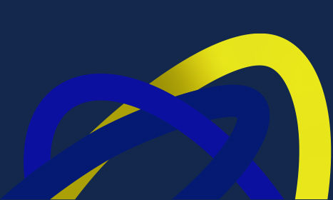 Blue and yellow semi circles on a dark blue background