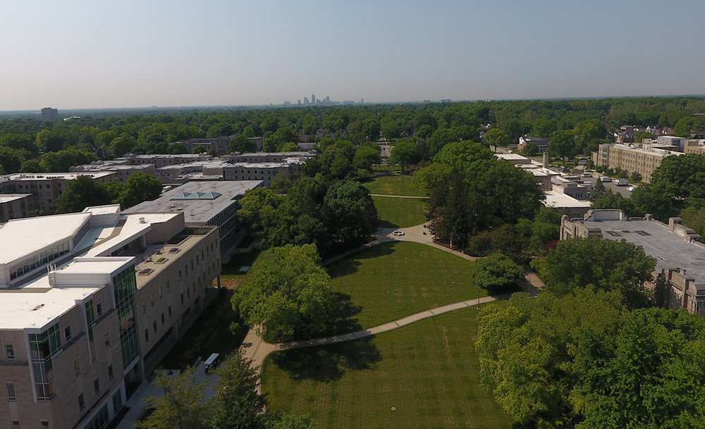 Drone shot of Butler campus